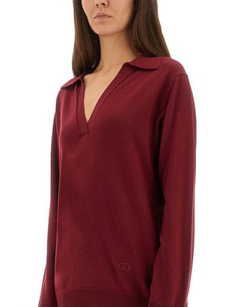 Gucci Ultrafine Wool Polo Shirt - Bordeaux