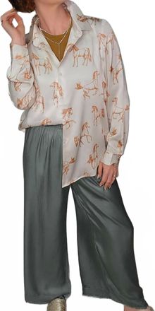 Skies Are Blue Clothing Western Button-Up In White