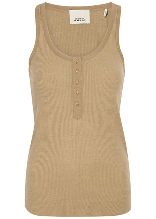 Isabel Marant Helma Ribbed Silk Tank top - Bronze - S (UK8-10 / S)