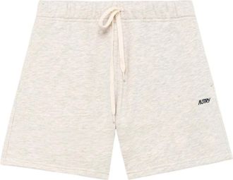 Autry Casual Shorts, male, Gray, Size: XL Embroidered logo fleece shorts