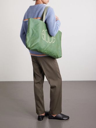 Bode Logo-Embroidered Waxed-Cotton Tote Bag
