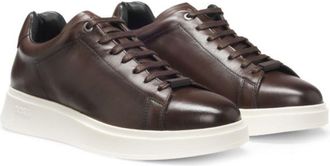 BOSS Rubber-sole trainers in leather