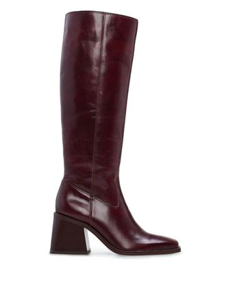 Vince Camuto Womens Vince Camuto Sangeti Boots Dark Mahogany Leather Knee High ZAP2092