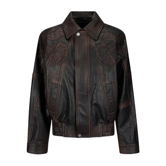 Golden Goose Appliqued Leather Jacket