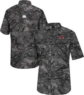 Colosseum Mens Colosseum Charcoal Louisville Cardinals Realtree Aspect Charter Full-Button Fishing Shirt at Nordstrom, Size Medium