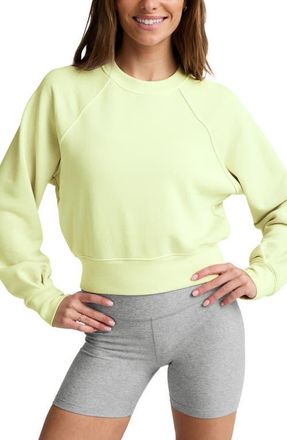 Beyond Yoga Fade Out Crop Sweatshirt in Washed Electric Lime at Nordstrom, Size X-Large