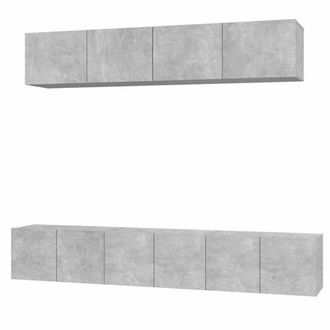 Berkfield Home 5 Piece TV Cabinet Set Concrete Grey Engineered Wood