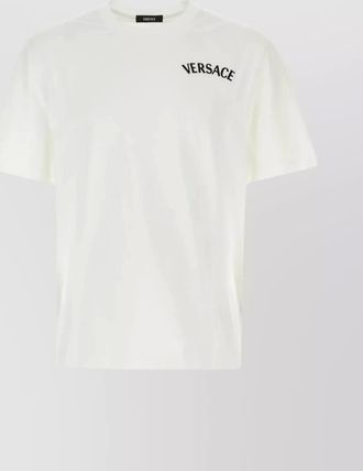 Versace ribbed crew-neck cotton t-shirt with short sleeves