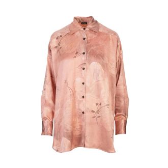 Kiton Shirts, female, Pink, Size: 2XS Floral Print Shirt
