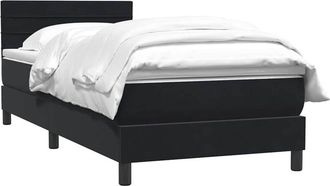 vidaXL Cama Box Spring Con Colch&oacute;n Cuero Sint&eacute;tico Negro 80x220 Cm Vidaxl