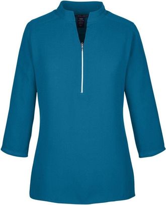 Devon & Jones Womens Perfect Fit Three-Quarter Sleeve Crepe Tunic