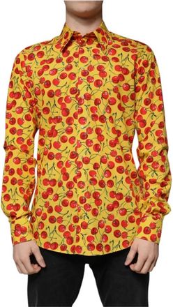 Dolce & Gabbana Martini Dress Shirt - Heren - Casual Overhemden - Veelkleurig - L - Katoen - Overhemden