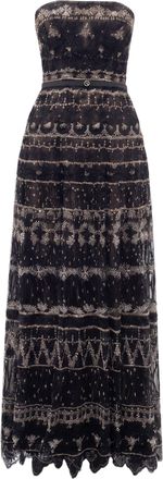 Saiid Kobeisy Strapless Beaded Tulle Dress