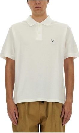 South2 West8 S/S Polo Shirt - Katoen Piqu&eacute; - Heren - Polos - Wit - M - Katoen - Tops