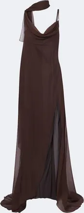 Blumarine Scarf-detail draped gown