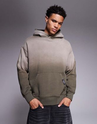 Good For Nothing Felpa con cappuccio oversize marrone scuro slavato