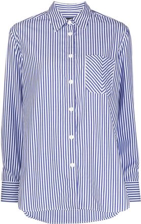 Rag & Bone Maxine striped button-up shirt - women - Cotton - L - Blue
