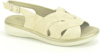 Pitillos Print Sandaal in Beige/Goud - Dames - Sandalen - Geel - 40 EU - Schoenen