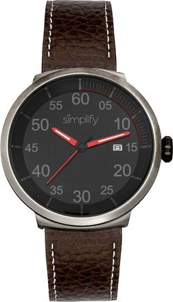 Simplify The 7100 Quartz Black Dial Brown Leather Watch SIM7106