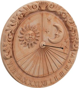 Biscottini International Biscottini - Reloj De Sol De Pared De Terracota Reloj De Sol Solar Para Colgar Hecho En Italia Hecho A Mano Decoraci&oacute;n De Jard&iacute;n Antihielo