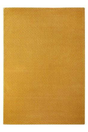 Wecon Home Alfombra de lana con relieve amarillo 160x230