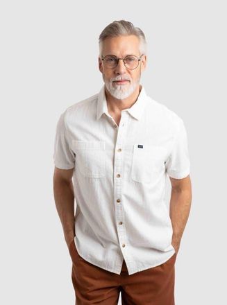 Weird Fish Hinton Textured Crepe Shirt in Dusty White at Nordstrom, Size Xxx-Large
