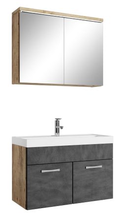 Badplaats Conjunto De Muebles De Ba&ntilde;o Paso 02 80 X 40 Cm - Roble Casta&ntilde;o C