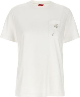 Kenzo White Logo pin T-shirt