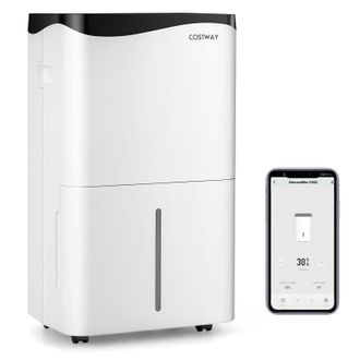 Costway Costway Smart Dehumidifier Home 50L/ Day WiFi Enabled Dehumidifier w/4 Modes in White