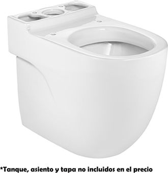 Roca Roca - Taza Altura Confort Adosada A Pared Con Salida Dual Para Inodoro De Tanque Bajo Meridian