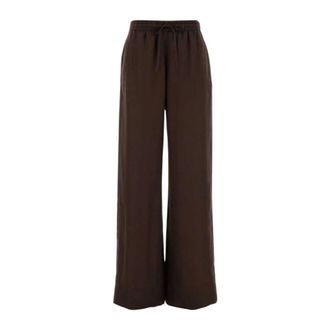 Stella McCartney Broeken, Dames, Bruin, S, Star Silk Jacquard Broek