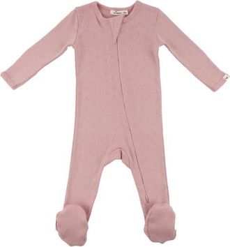 Oh Baby! Hearts Pointelle Footie in Blush at Nordstrom, Size 6M