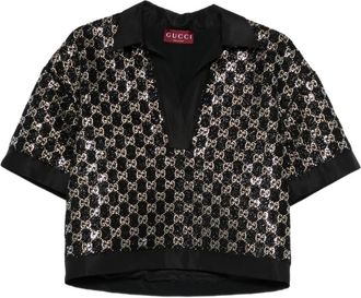 Gucci sequin V-neck top - Black