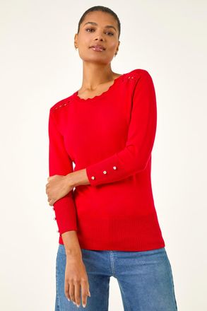 Roman Scalloped Neck Knit Jumper