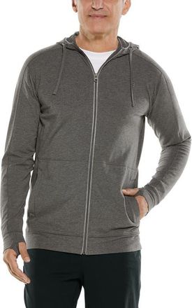 Coolibar Mens LumaLeo Zip-Up Hoodie, UPF 50+ Sun Protection in Charcoal Heather at Nordstrom, Size Xx-Large