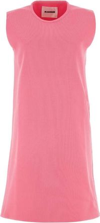 Jil Sander Fluo Roze Polyester Mini Jurk - Dames - Korte kleedjes - Roze - M - Polyester - Kleedjes