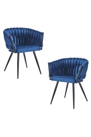 Regalos Miguel Packs Sillas Comedor - Pack 2 Sillas Widny Black Terciopelo - Azul