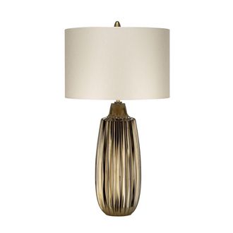Netlighting Newham 1 Light Large Table Lamp Bronze Ceramic Pearl shade E27 in Brown
