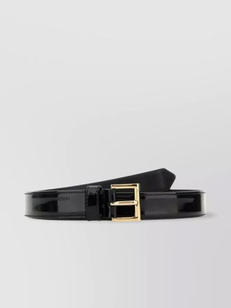 Prada patent leather logo-plaque belt