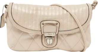 Coach Pre-owned Cross Body Bags, female, Beige, Size: ONE SIZE Pre-owned Leather shoulder-bags