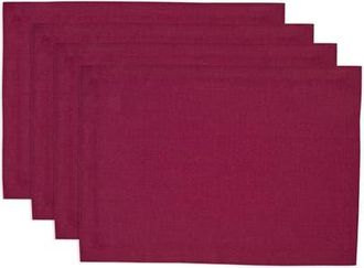 Solino Home Linen Placemats Set of 4, 14 x 19 Inch for Dining Table, Holiday and Everyday Table Decor - Diana in Beet at Nordstrom, Size Medium