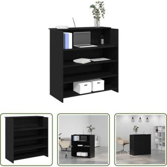 vidaXL Scrivania in legno - Scrivania per Reception Rovere Nero 100x50x103,5 cm in Legno di Argilla