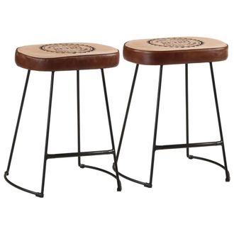 vidaXL Taburetes De Bar 2 Uds Marr&oacute;n Oscuro 40x29,5x53 Cm Vidaxl