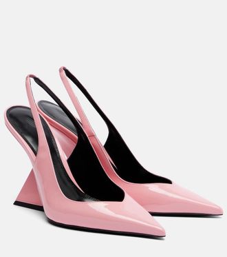 The Attico Cheope patent leather slingback wedges