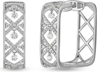 Bony Levy Audrey Dancing Diamond Hoop Earrings in 18K White Gold at Nordstrom