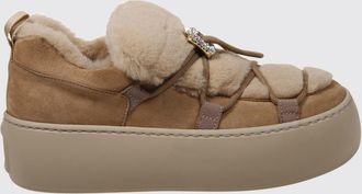 Roger Vivier Viv Up Suede Trainers with Jewelled Buckle and Shearling Lining