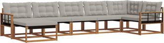 vidaXL Conjunto De Sof&aacute;s De Exterior 7 Uds. Gris Natural Y Claro Vidaxl