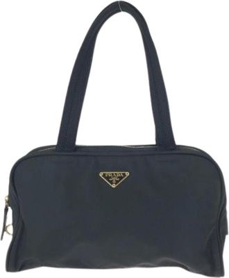 Prada Pre-owned Handbags, female, Black, Size: ONE SIZE Pre-owned Tessuto Nylon Tote Bag