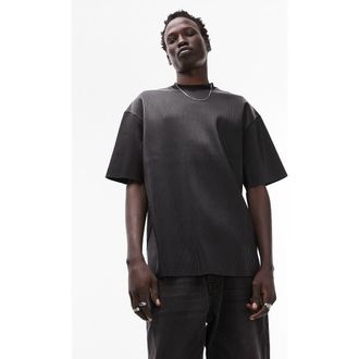 Topman Oversize Stripe T-Shirt in Black at Nordstrom, Size Small