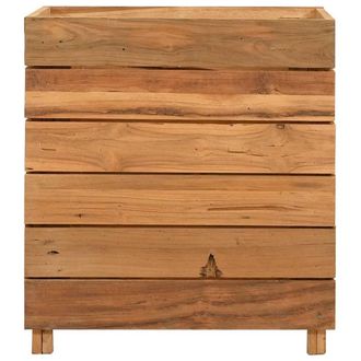 Berkfield Home Raised Bed 50x40x55 cm Solid Wood Teak & Steel in Brown | Size: 50 x 40 x 55 cm